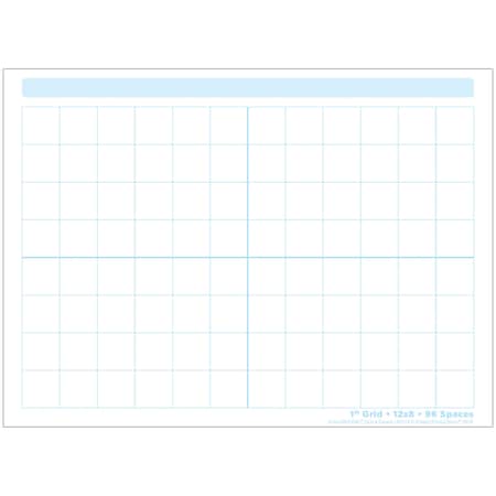 Ashley Productions Smart Poly Single Sided PosterMat Pals, 1in Grid Blocks, 13in x 9.5in 95319